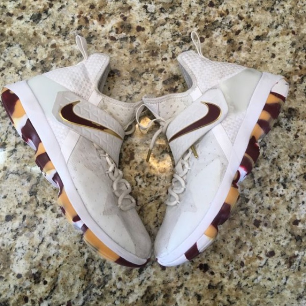 Nike Lebron XIV Men’s WhiteWine  Sneaker Size 10.5